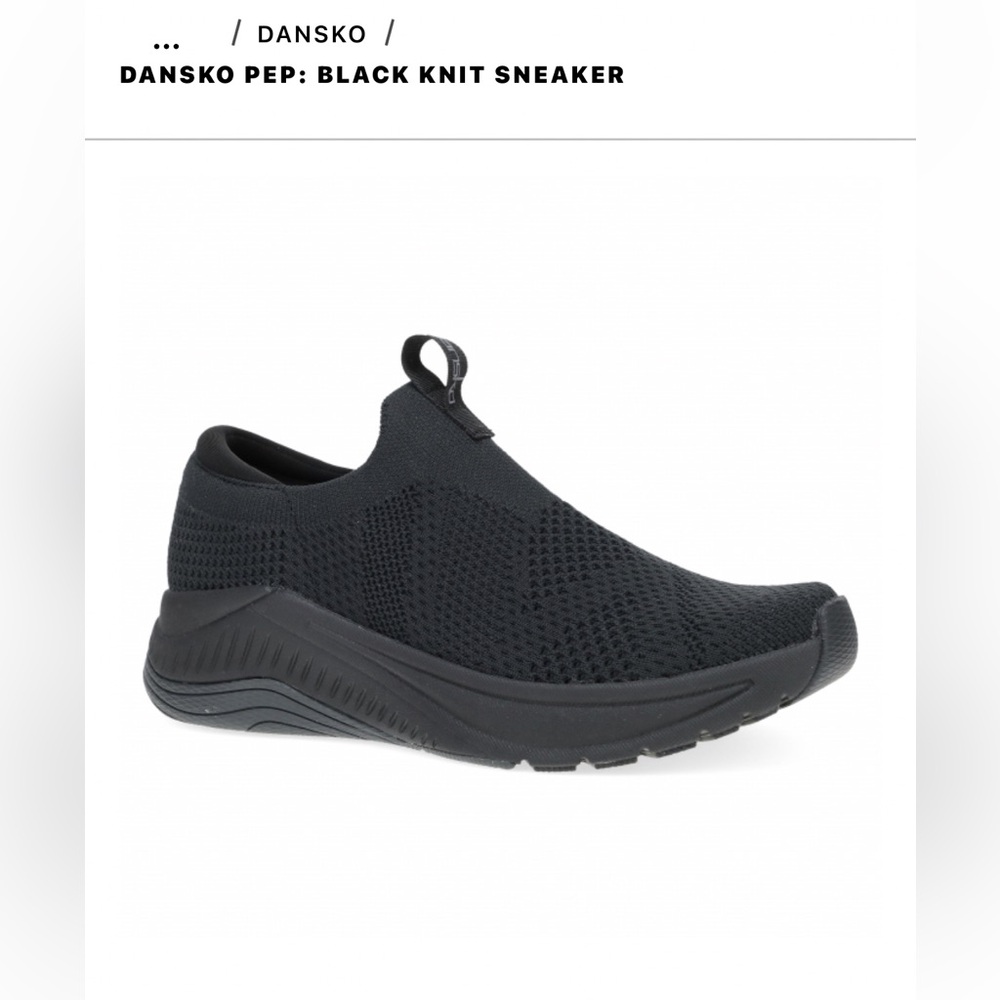NEW Dansko Pep Knit Mesh Comfort Sneakers For Women Black Sz 37/6.5-7US NWOB